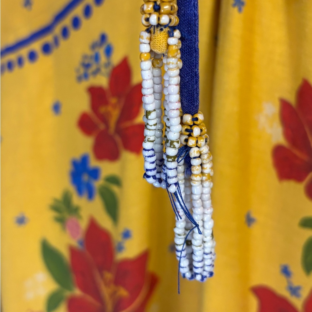 FARM Rio Yellow Floral Maxi Dress with Blue & Red Accents - Picture 10 of 16